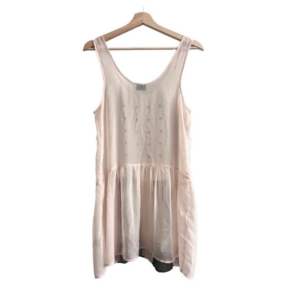 Sparkle & Fade SMALL Pink Studded Embellished Blouse Top Slip Urban Outfitters - Picture 2 of 8